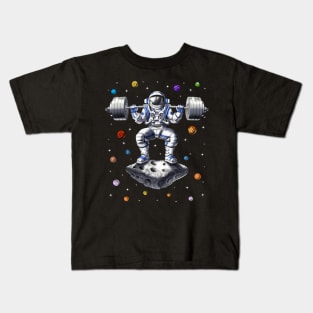 Astronaut Fitness Squats Kids T-Shirt